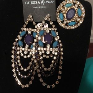 GUESS BY MARCIANO Stone Earrings and Ring Set
